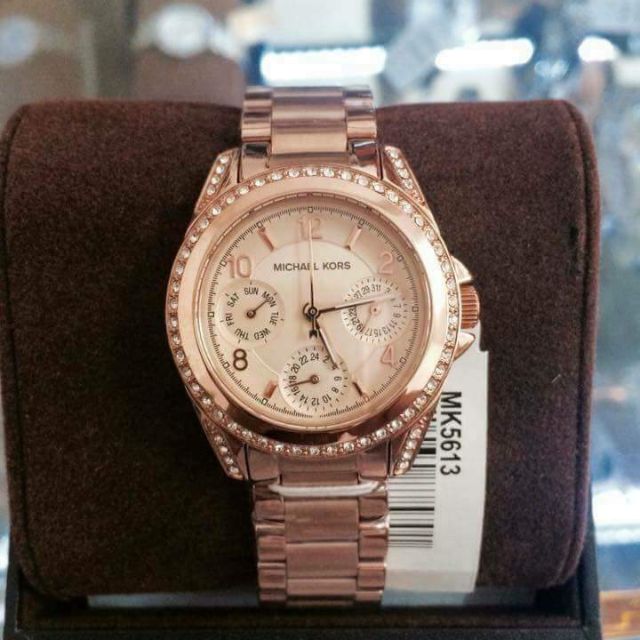 mk blair rose gold watch