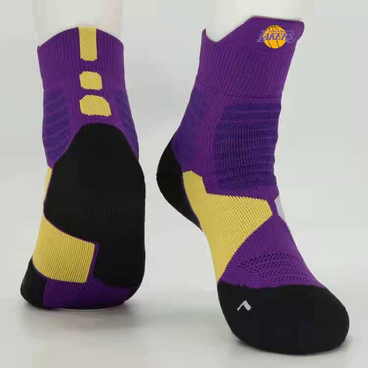 NBA teams elite socks Lakers basketball socks mid cut socks athletes