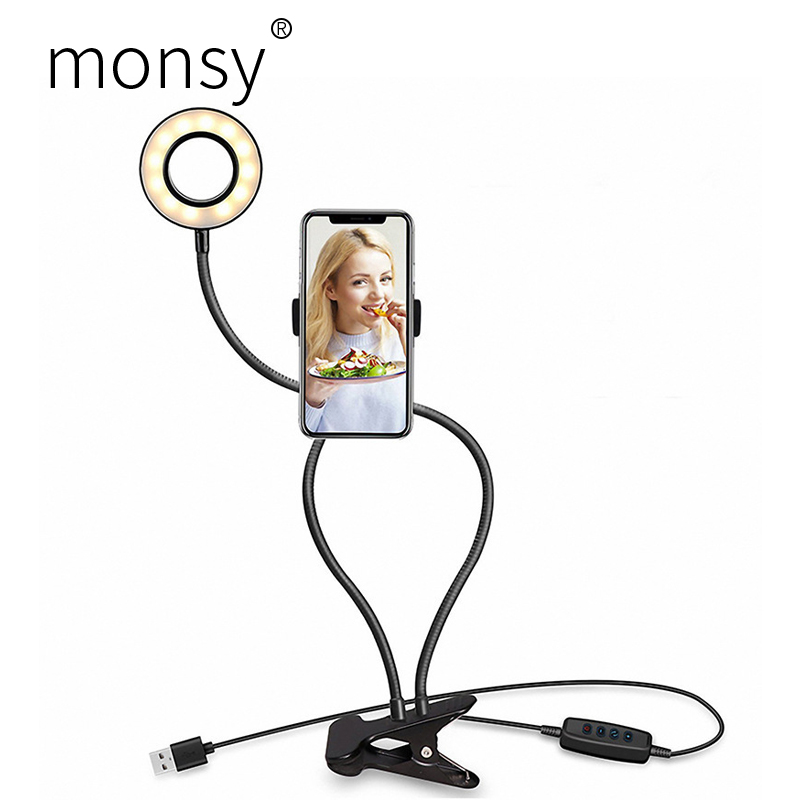 LED Lab Phone Holder LED Live Selfie Lights Holder For Live Broadcast