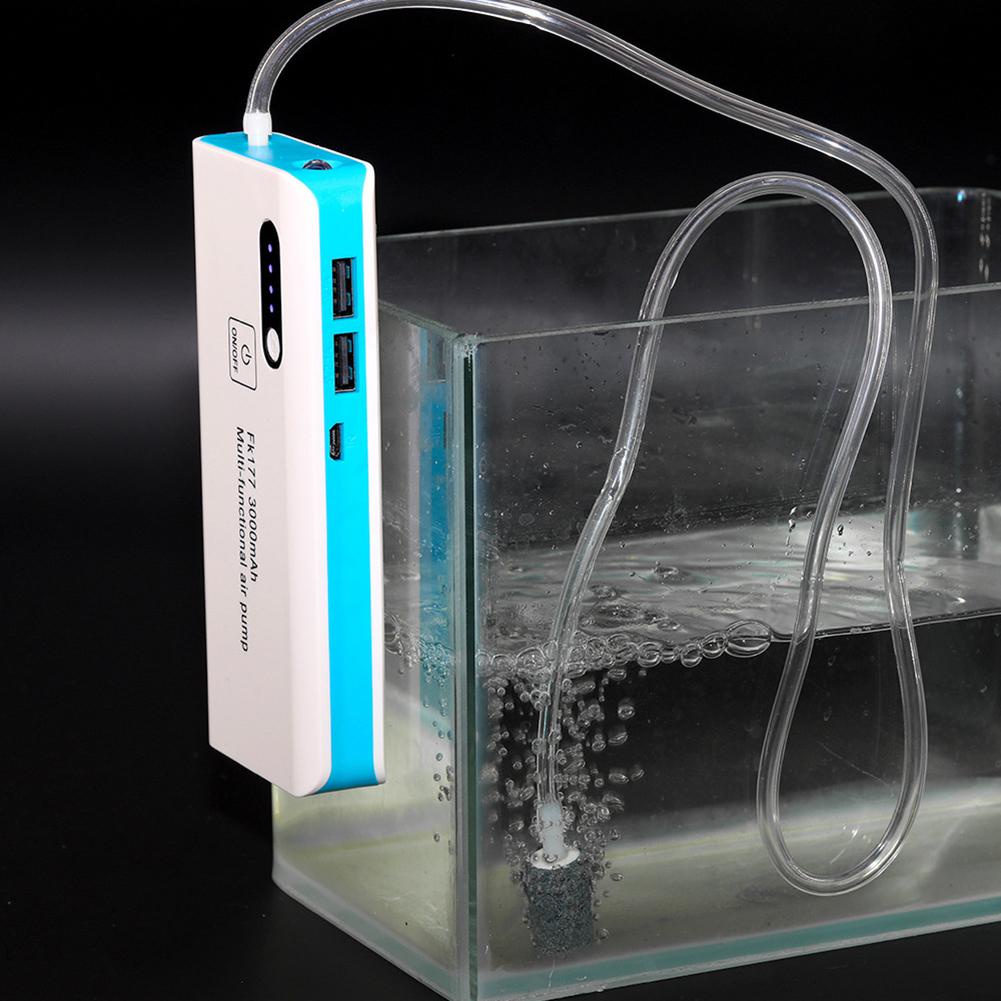 Aquarium Air Pump Fish Tank Oxygen Pump Rechargeable and Portable Fish ...