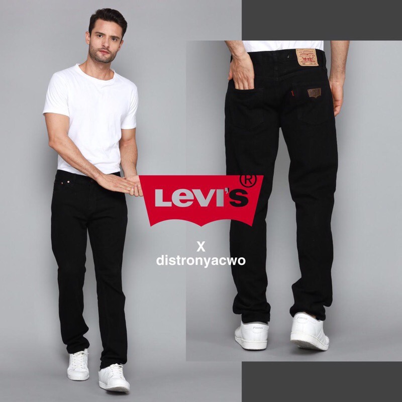 PRIA HITAM Levi's 505 Black Jeans Standard Regular Male Guys | Shopee  Philippines