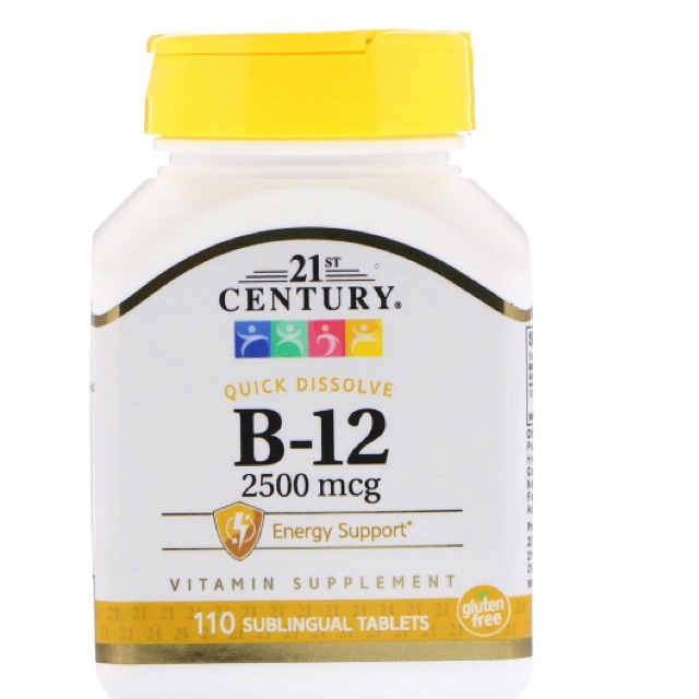 Vitamin B12, nerves and blood cells support. 1000 mcg2500mcg 110