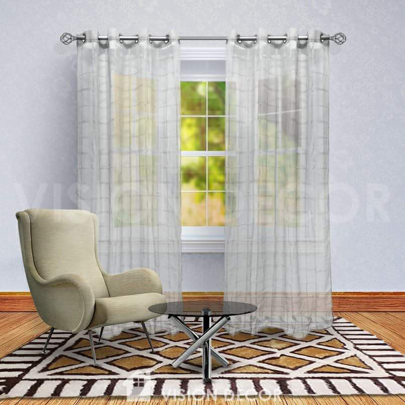 Modern Lace Gromet Burlap Curtain 140x220cm 55x85inch Wj S38
