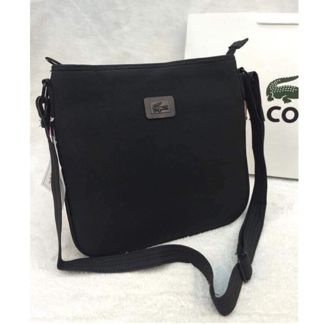 lacoste sling bag leather