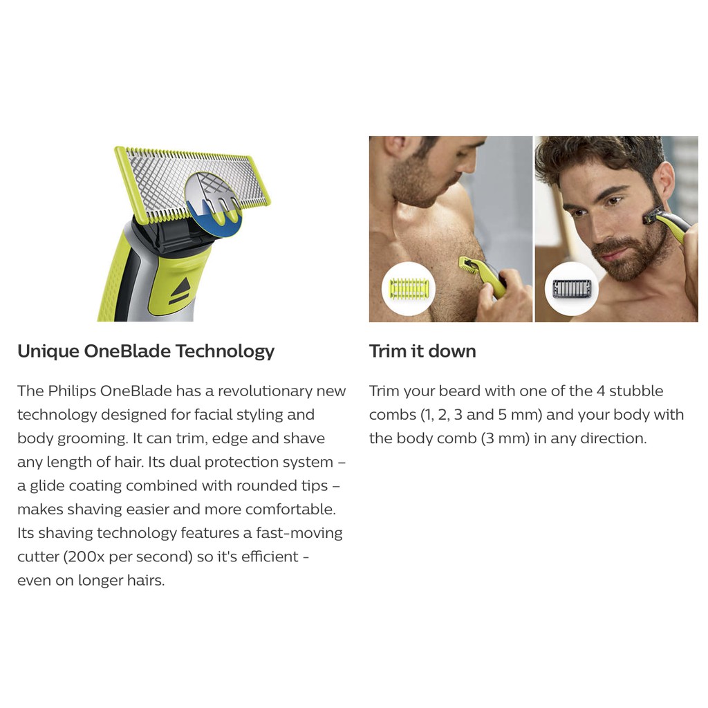 philips oneblade hair and body