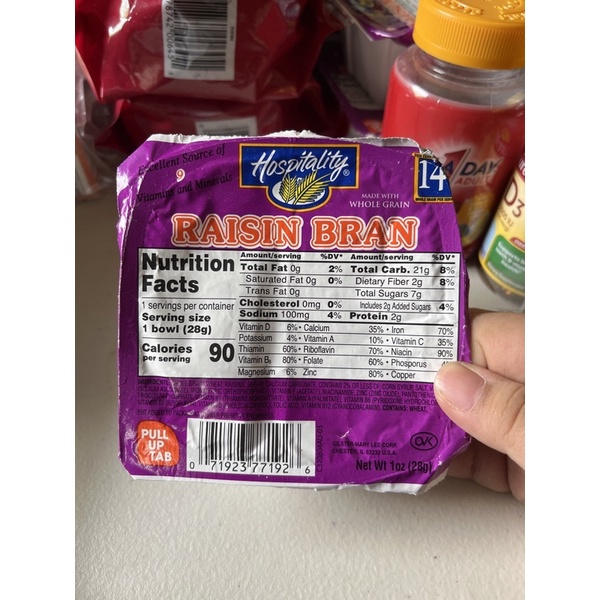 Hospitality Raisin Bran Cereal Cups 28g Shopee Philippines