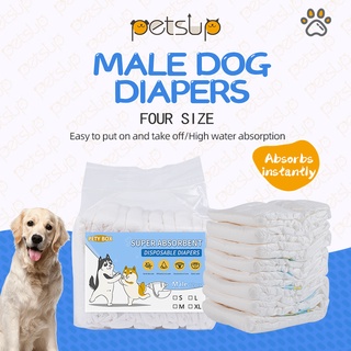 Petsup Pet Male Dog Disposable Wrap Diapers 12pcs PER PACK  Dog Cat Super Absorbent Wrap Diaper S/M/
