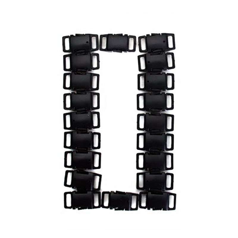 50pcs Durable Hard Plastic Side Release Buckles for Webbing /Dog Collar /Paracord Bracelets (Black) #3
