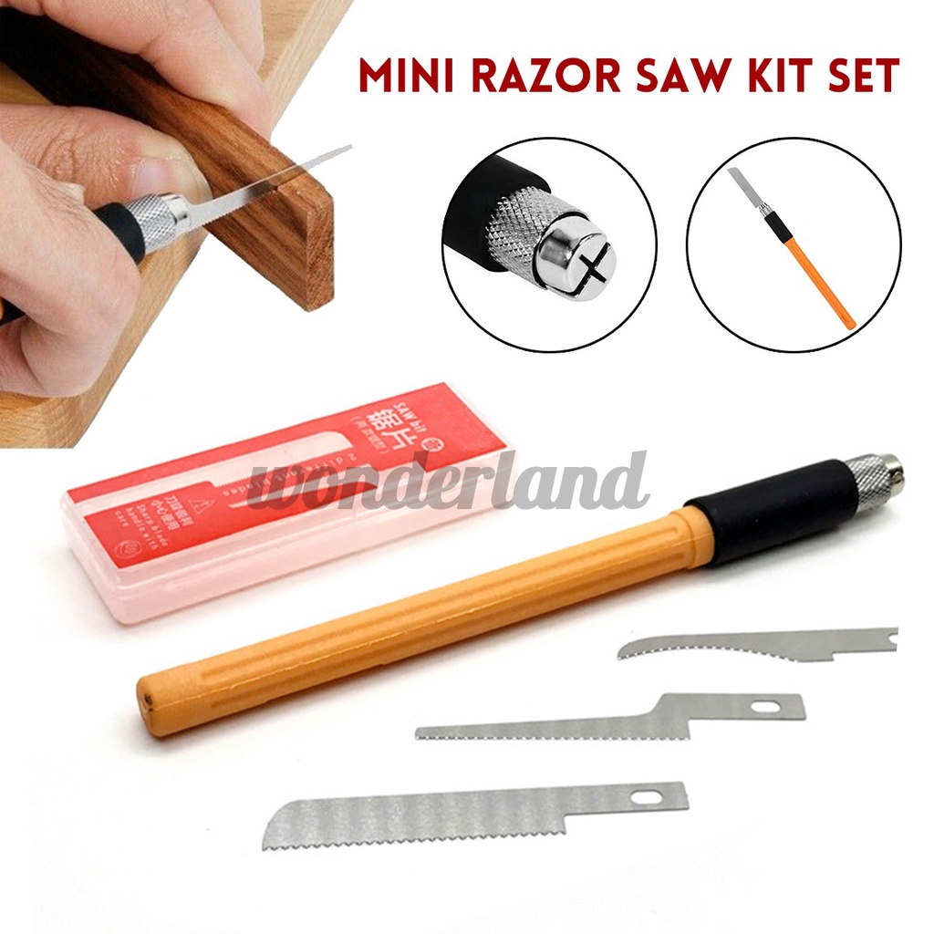 Details about   Mini Hand Saw Model Tool Hobby Hand Razir Saw Kit w/ 3 Pcs Craft Blades 
