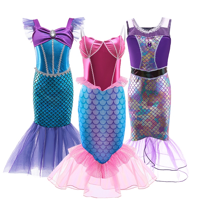 Girl Princess Little Mermaid Dress Kids Halloween Fancy Costume — free download