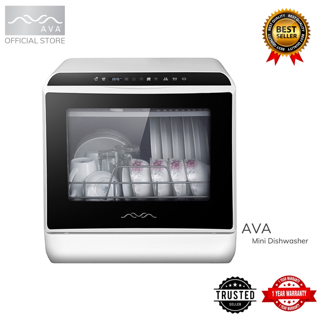 AVA Mini Dishwasher Machine Automatic w/ Extra DRY Function Countertop