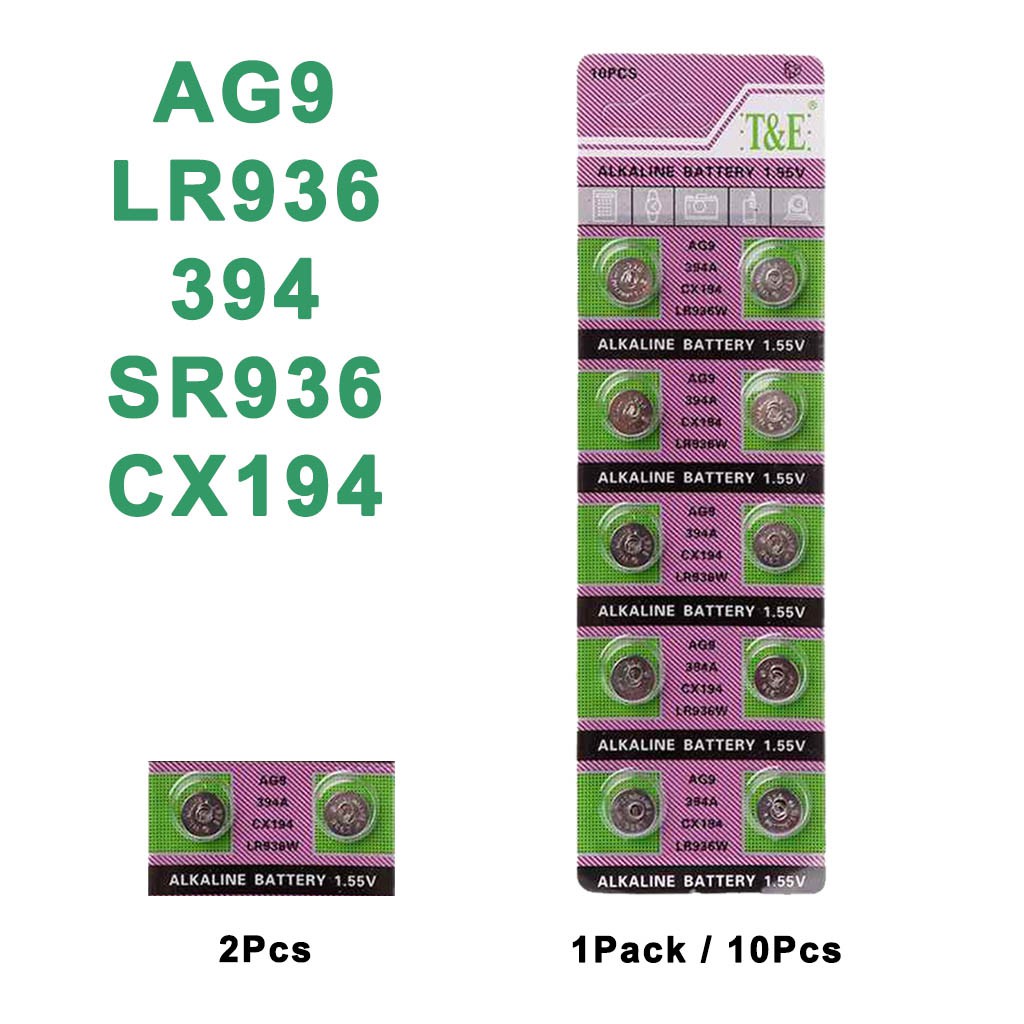 10 x AGO AG1 AG2 AG3 AG4 AG5 AG6 AG7 AG8 AG9 AG10 AG11 AG12 AG13 Alkaline Cells 
