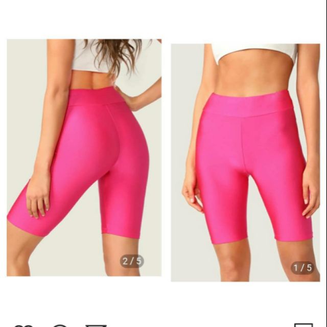 pink neon biker shorts