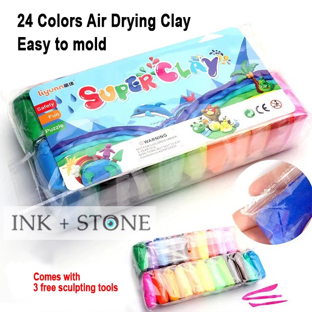 24 Colors Polymer Clay Air Drying Soft Modeling Clay DIY Arts and Craft