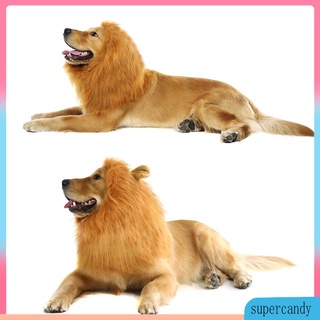 Lion Mane Wig with Ears for Large Dog Halloween Clothes Fancy Dress Up Pet Costume Supplies With E #5