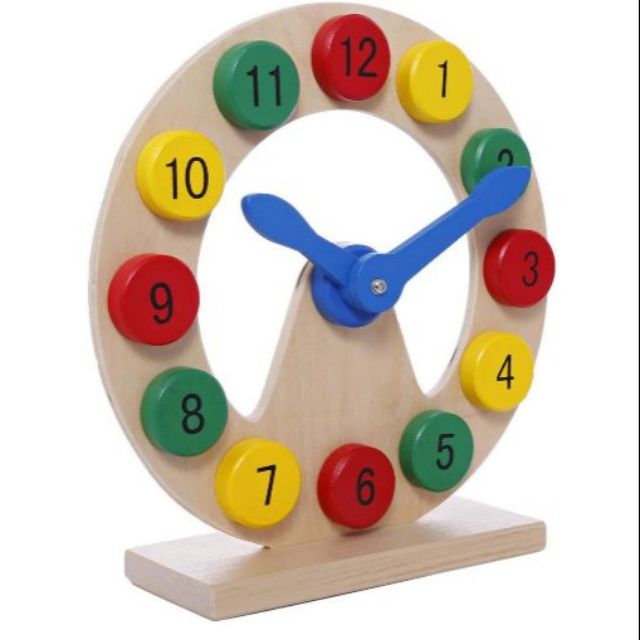 wooden clock toy