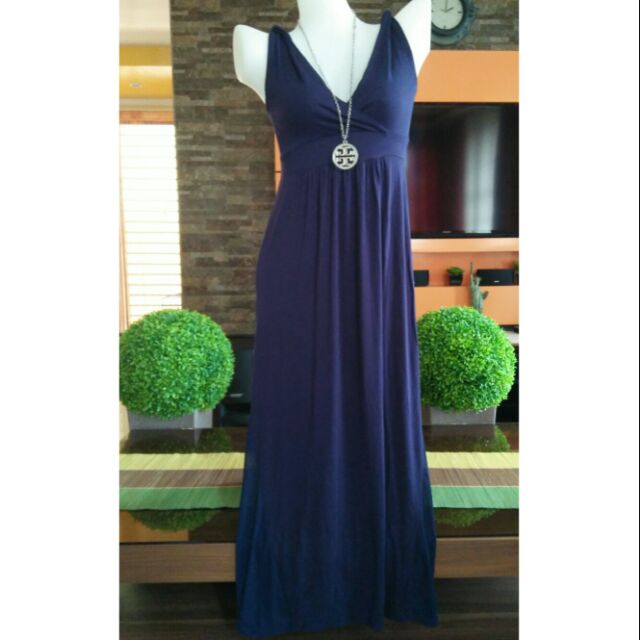 women's blue maxi dress