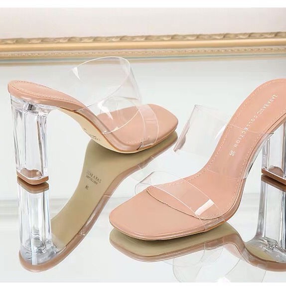 zara acrylic heels