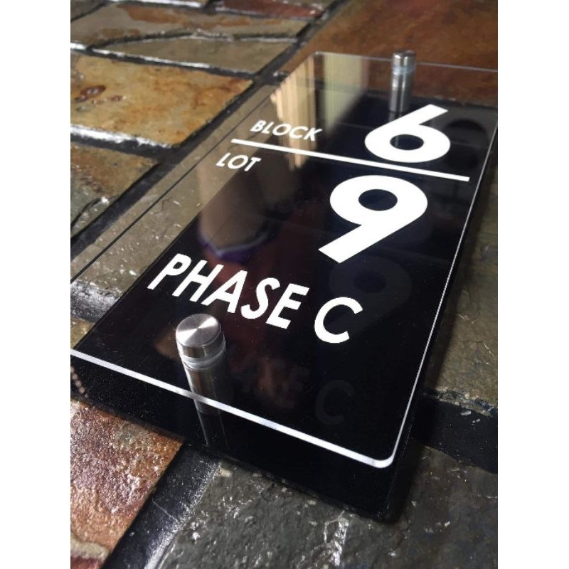 House Plate Address ( Double Acrylic Free 2pcs Standoff Bolts for Screw