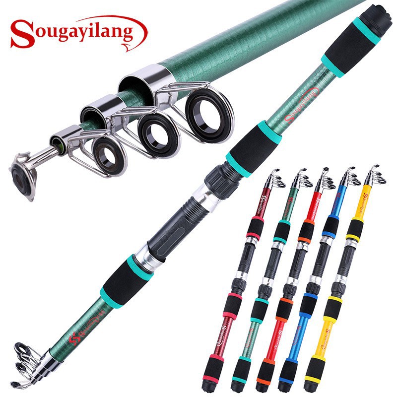 Sougayilang 1.8M Joran Pancing EVA Handle Glass Fiber Telescopic 6 ...