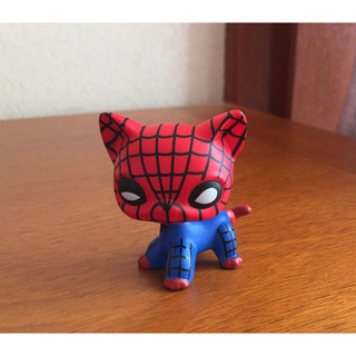 Littlest Pet Shop Custom OOAK LPS Cat SPIDERMAN SUPER HERO Hand Painted Figure 