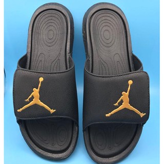 black and gold jordan sandals