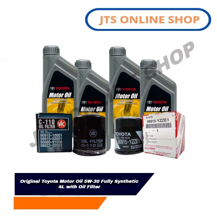 Original Toyota Motor Oil 5W30 Fully Synthetic 4L with Oil Filter