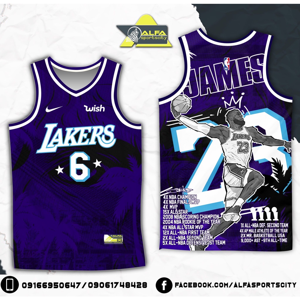 LAKERS LEBRON JAMES 6 BIGFACE EDITION PURPLE HIGH QUALITY FULL SUBLIMATION JERSEY Shopee