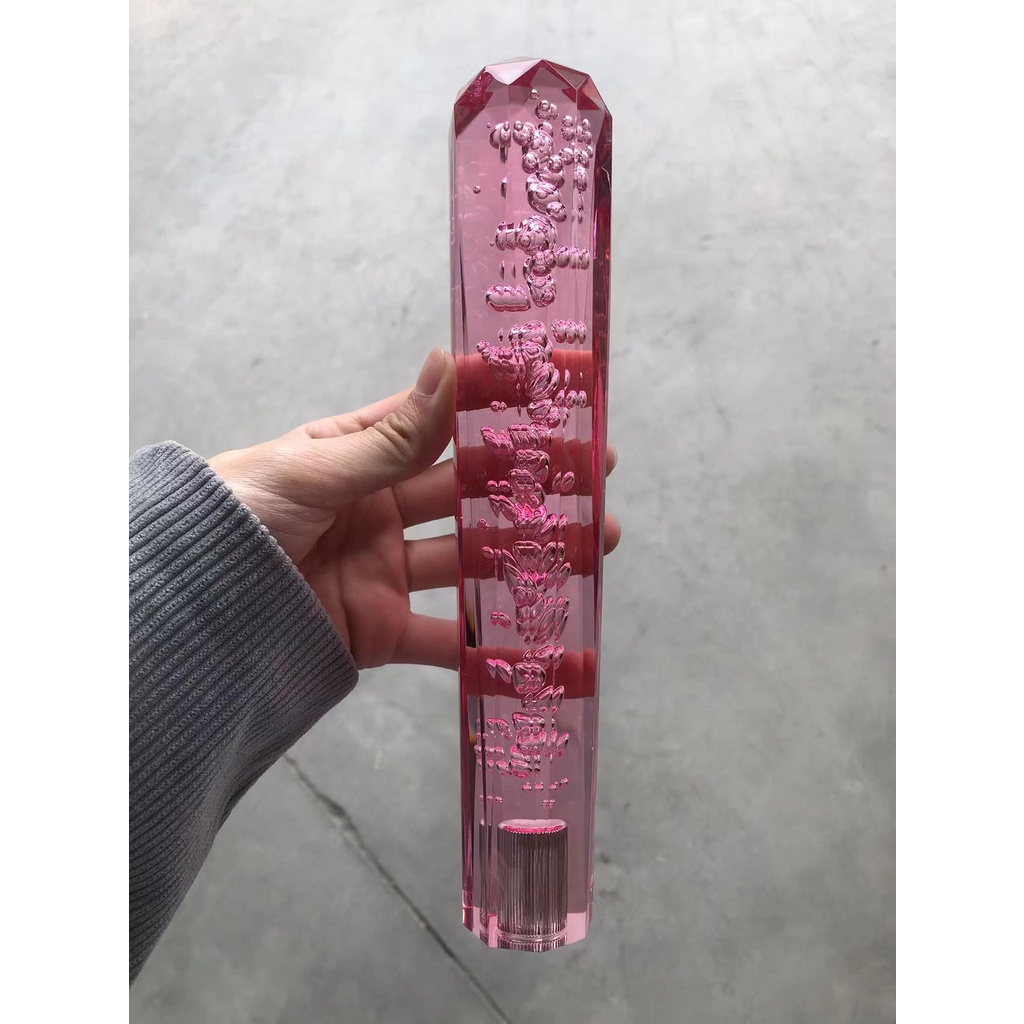 Pink Shift Knob,30cm Car Universal Acrylic Shift Stick Knob Crystal