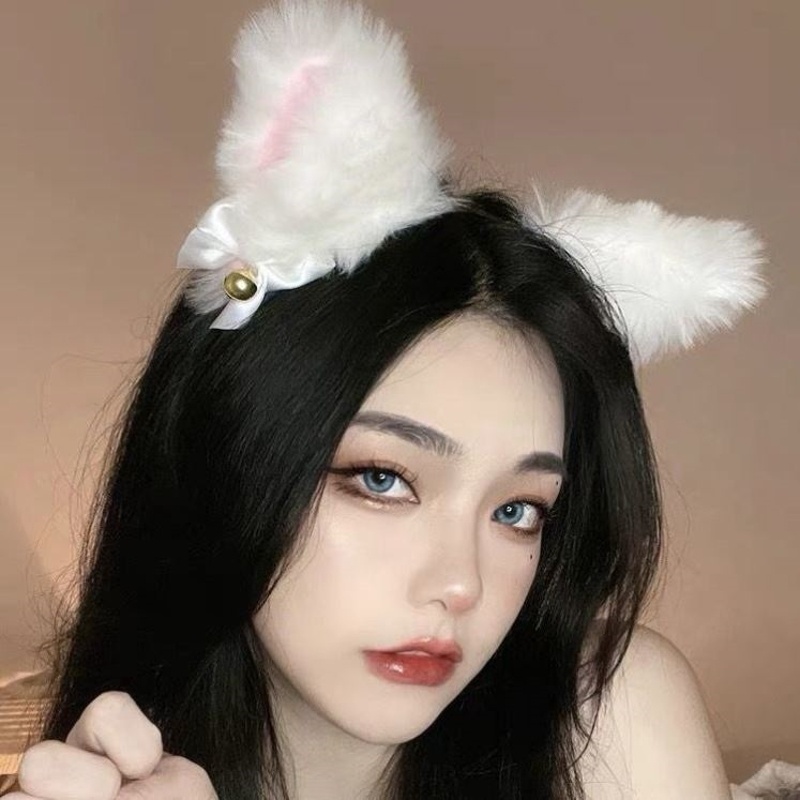 JAYAO Cartoon for Cat Fox Ears Hairband and Tail Novelty Cosplay Supplies for Hallowee