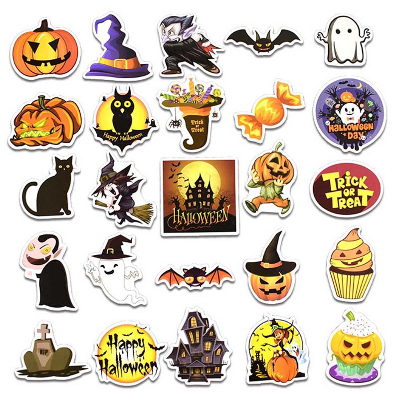 25 pcs halloween pumpkin cute aesthetic stickers