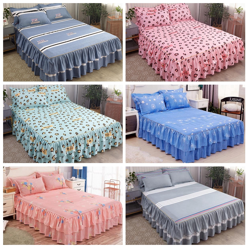 New arrivals stripe bed skirt bedsheet polyester fashion modern