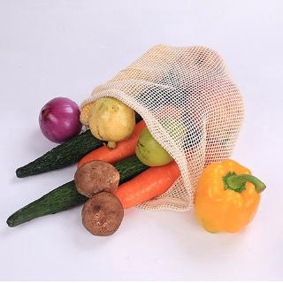 1 Piece Organic Cotton Reusable Mesh Cotton Drawstring String Shopping Bag Kitchen Vegetable Storage #9