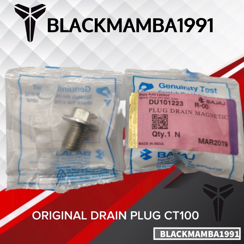 KAWASAKI GENUINE CT100/BAJAJ 100 DRAIN PLUG ORIG PER PIECE Shopee