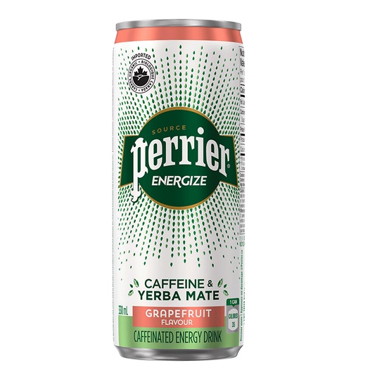 Perrier Energize Caffeine & Yerba Mate Carbonated Energy Drink Grapefruit 330ml Shopee Philippines
