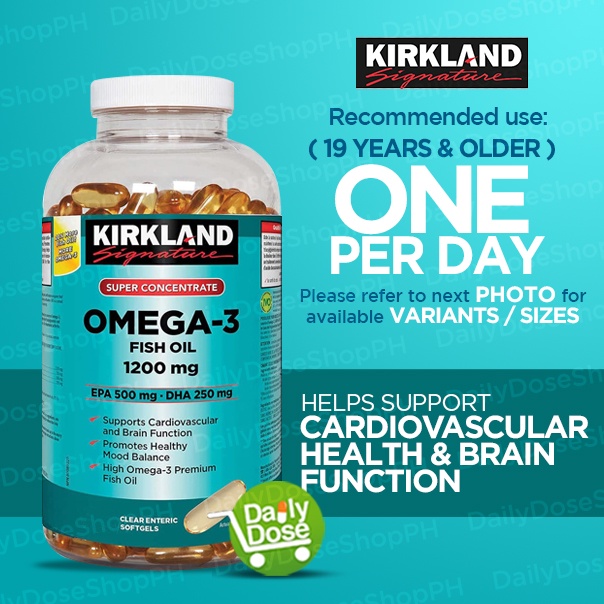 Kirkland Omega 3 Fish Oil 1200mg Shopee Philippines