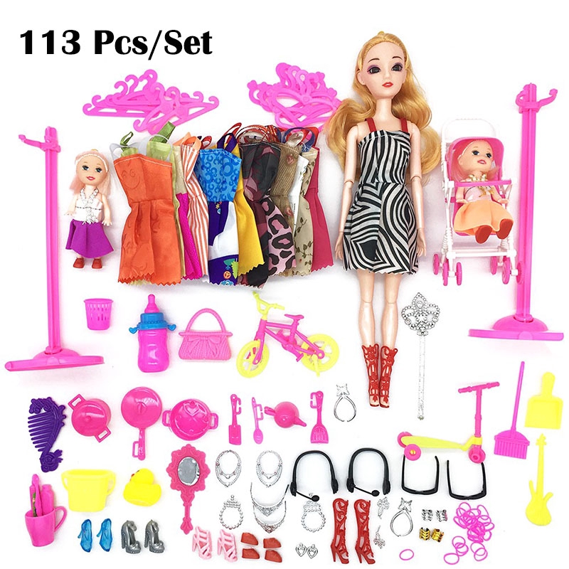 barbie and clothes set