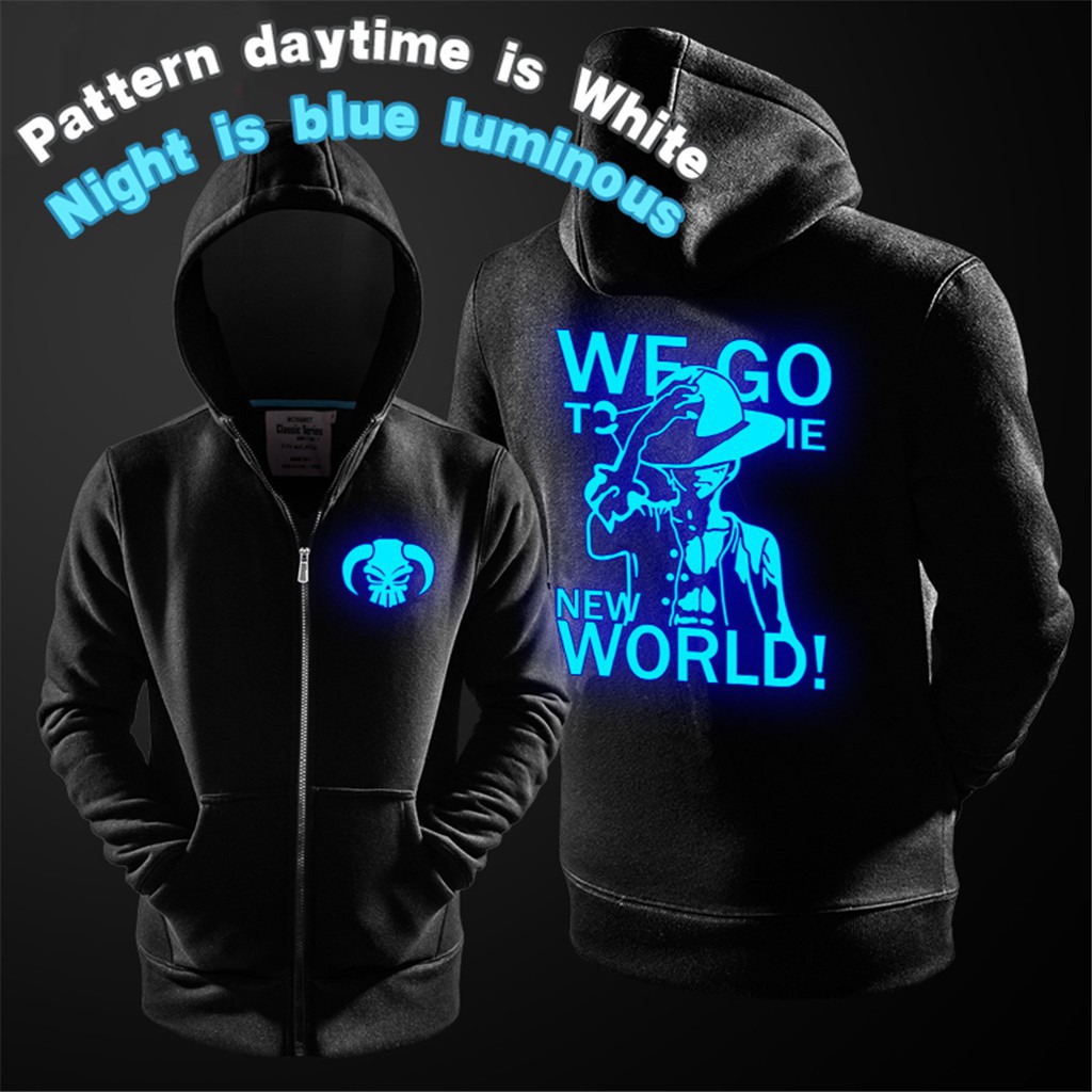 Men Women Casual Anime One Piece Luminous Thick Jacket Shopee Philippines