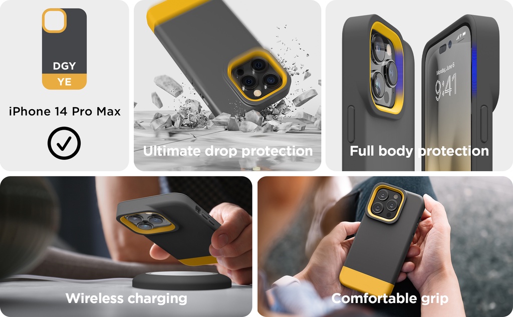 elago Mix and Match Glide Armor Case Compatible for Apple iPhone 14 Pro