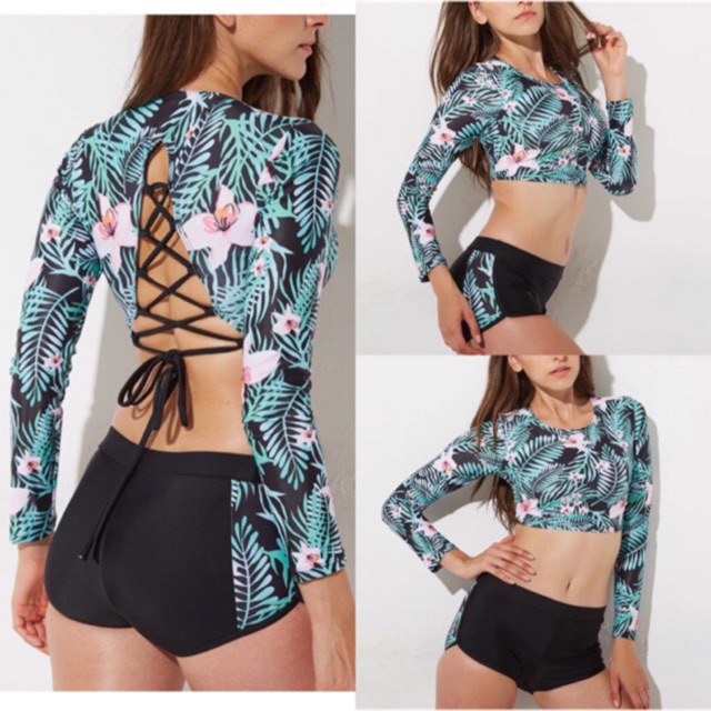 crop top two piece swimsuit