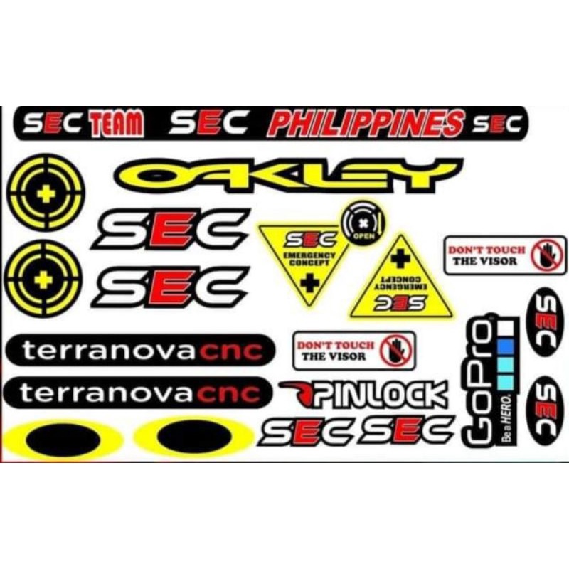 SEC helmet visor stickers set waterproof | Shopee Philippines