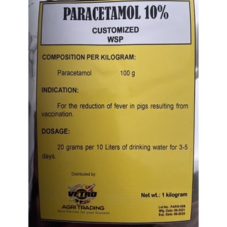 PARATAMOL 10% WATER SOLUBLE 1kgs/ FOR ANIMALS ONLY/