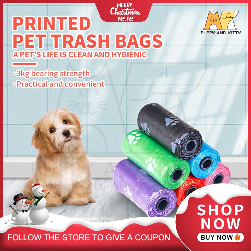 Pet Trash Bag Dog Poop Bag Printed Pet Garbage Disposable Trash Bag