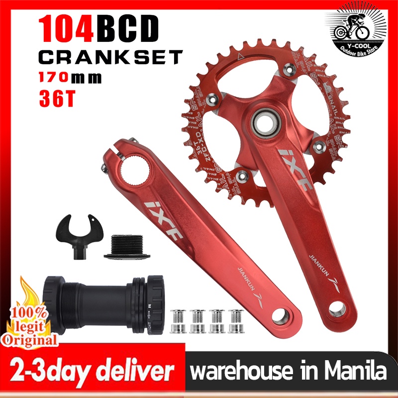 IXF Crankset 104 BCD Crankset MTB with BB Axis Spindle Crankset