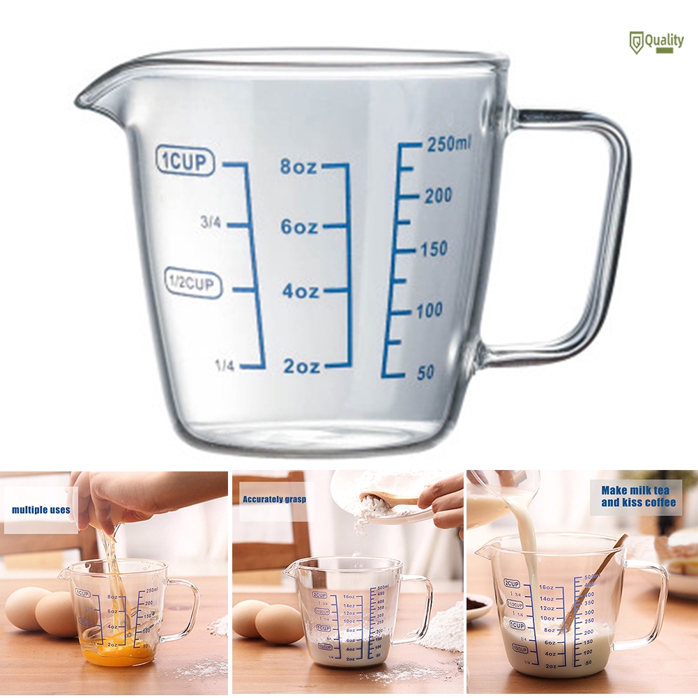 Heatresistant Glass Measuring Cup with Scale Children Milk Cup High