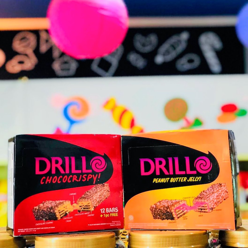Drillo Chococrispy / Peanut Butter Jelly Chocolate Bar 12pcs x 22g