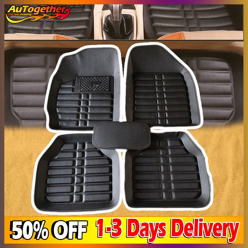 5 pcs/ set universal car auto floor mats floor liner pu leather car