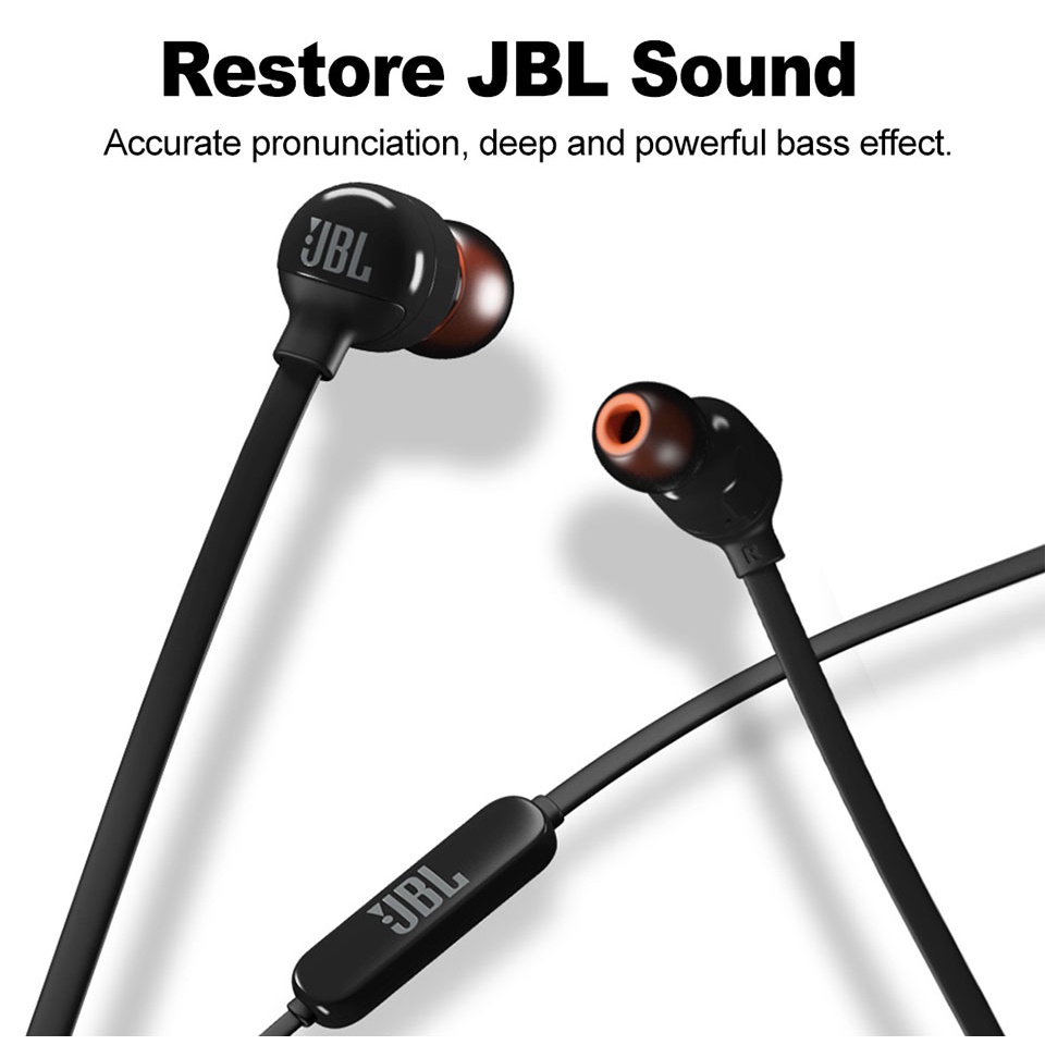 Jbl T110bt Wireless Bluetooth Earphone Sports Bass Earbuds 3 Button