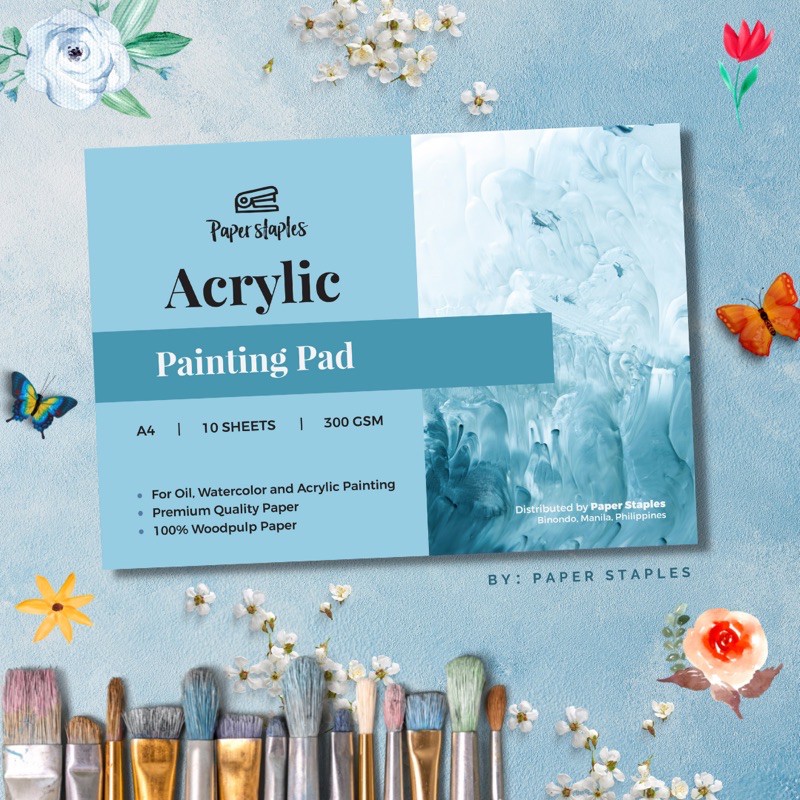 Paper Staples Acrylic Pad Canvas Pad for painting A4 300GSM Shopee