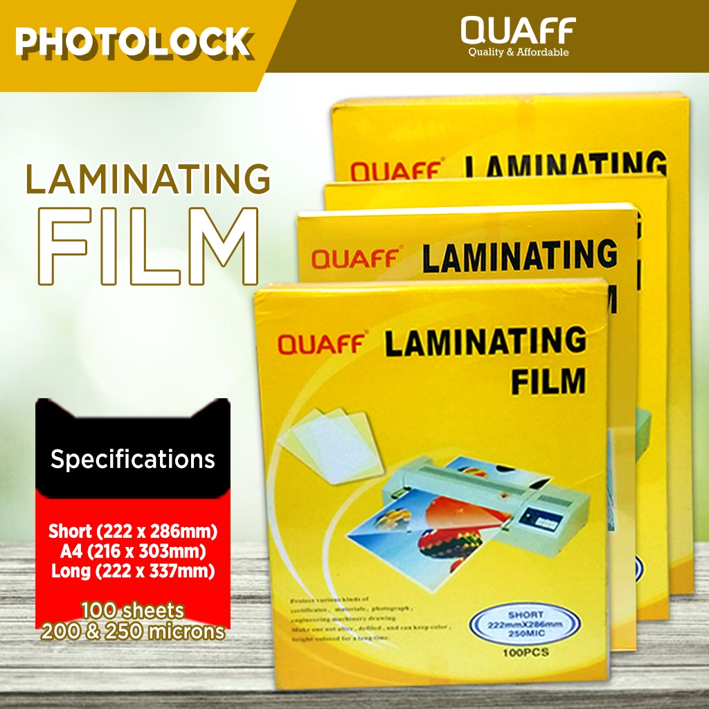 QUAFF Laminating Film Hot Lamination Process Short A4 Long Size
